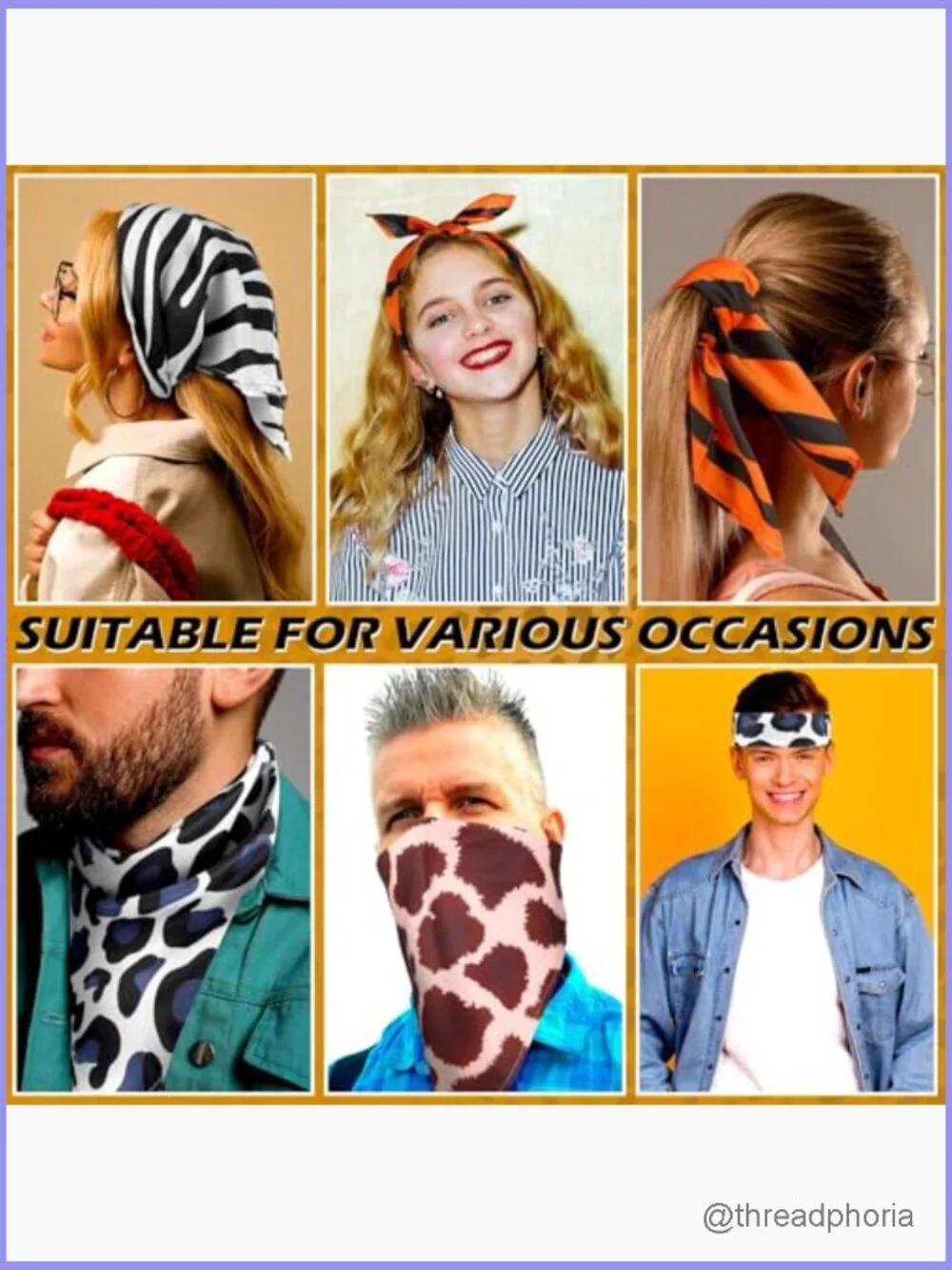 36 Animal Print Bandana Scarves 20x20 Inches Multipack for Women